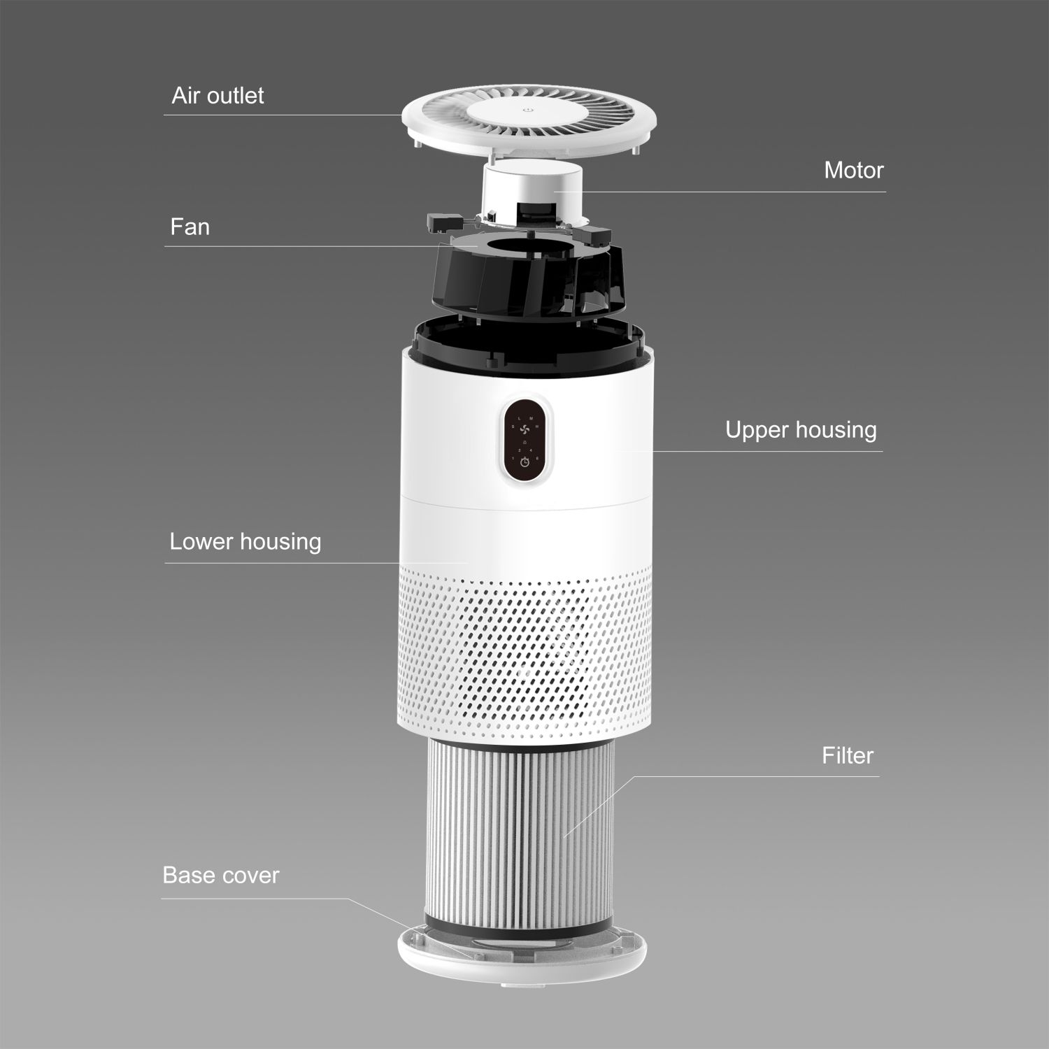 Home Portable Air Filtration Table Air Purifier